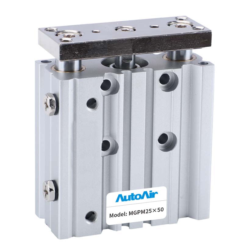 MGP Series Three-Shaft Pneumatic Cylinder - Three-Rod Guide Actuator | Three-Axis Pneumatic Cylinder with Guide Rod
